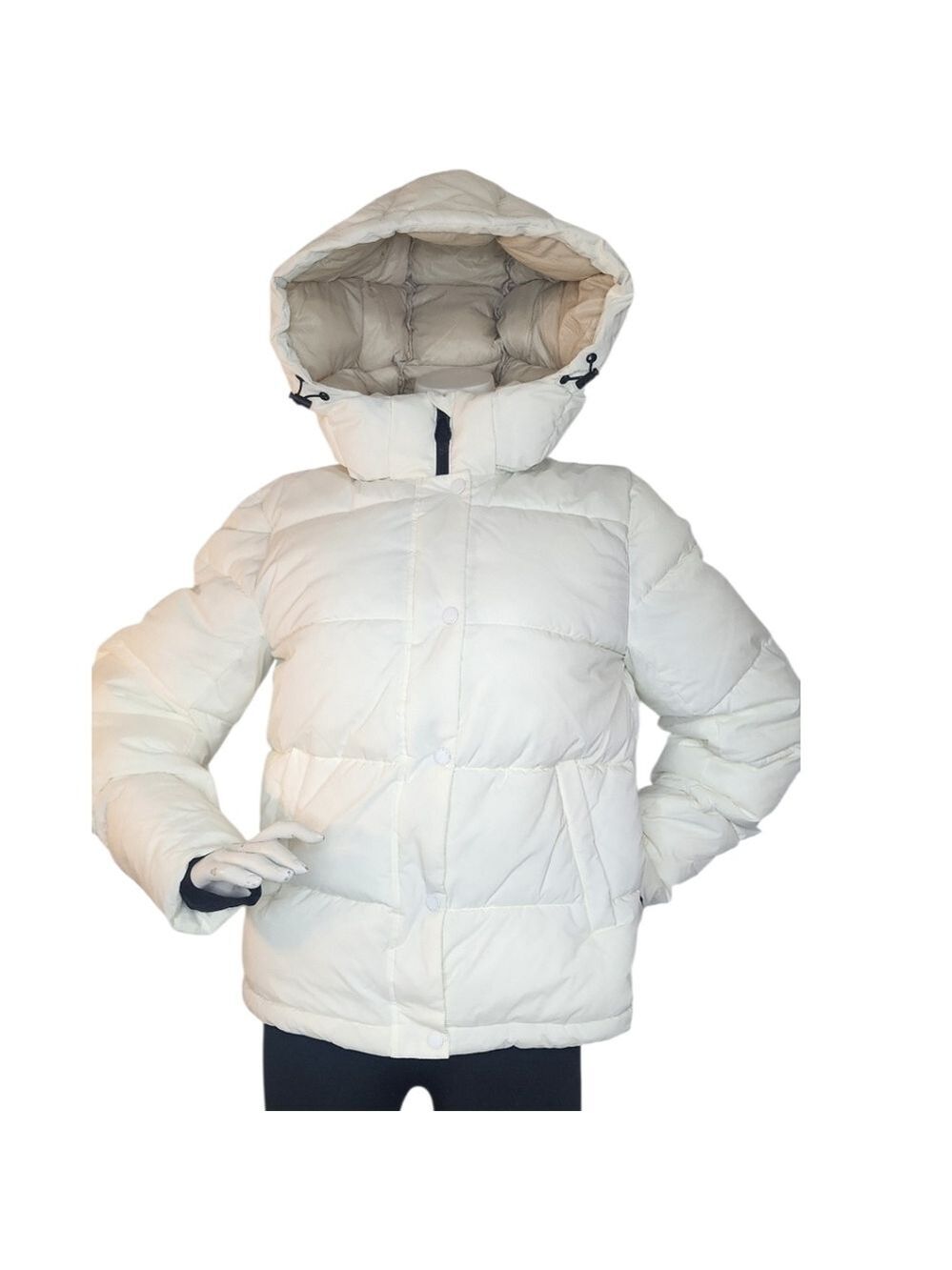 ONLY Premium White Puffer Jacket Small NWT Thinsulate Snowcore Sporty Luxe - Picture 5 of 12
